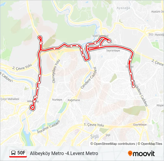 50F Bus Line Map