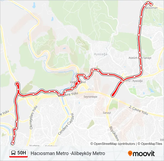 50H Bus Line Map