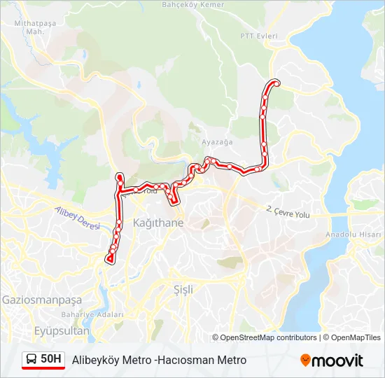 50H Bus Line Map