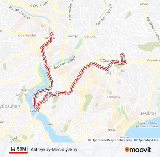 50M Bus Line Map
