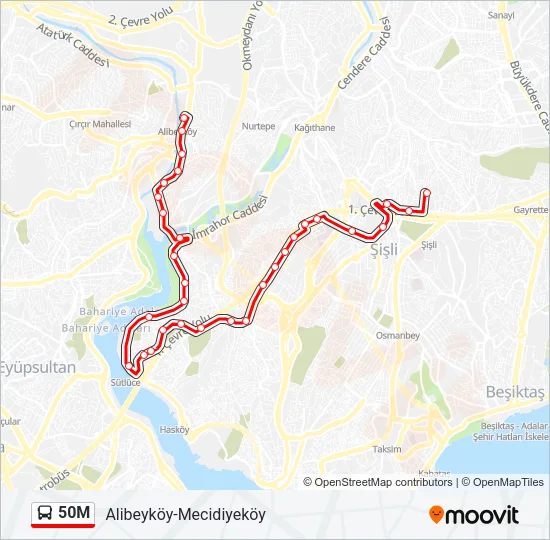 50M Bus Line Map
