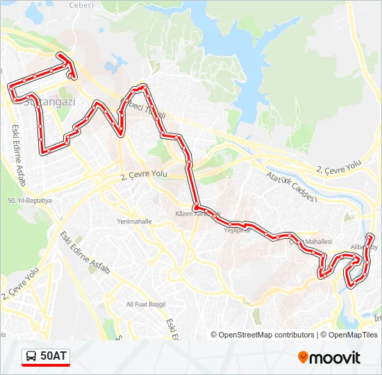 50AT Bus Line Map