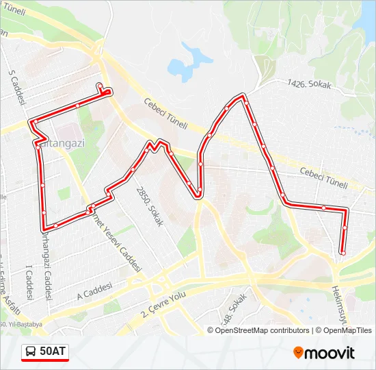 50AT Bus Line Map