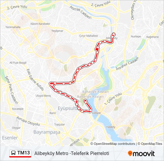 TM13 Bus Line Map