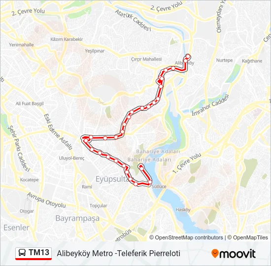 TM13 Bus Line Map