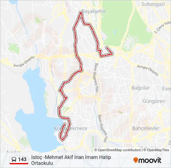 143 Bus Line Map