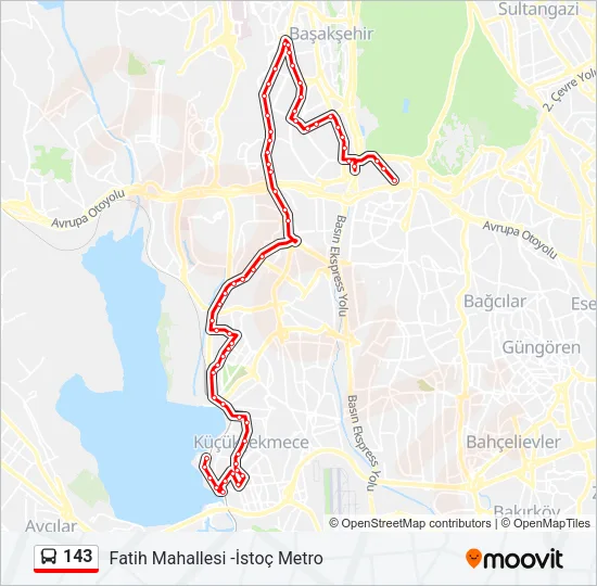 143 Bus Line Map