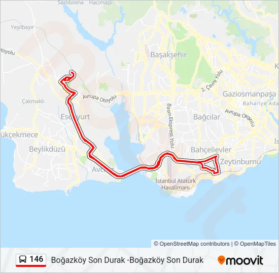 146 Bus Line Map