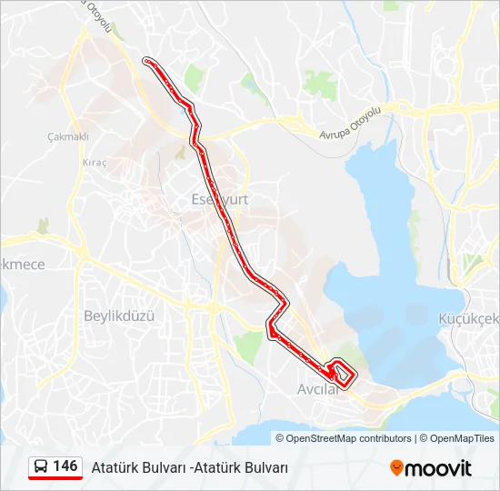146 Bus Line Map