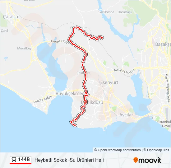 144B Bus Line Map