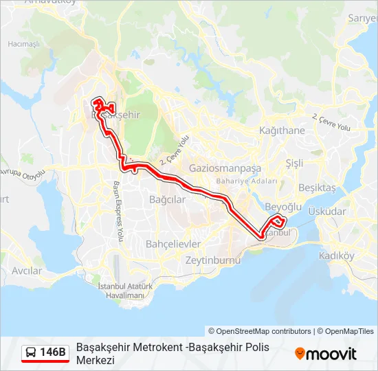 146B Bus Line Map