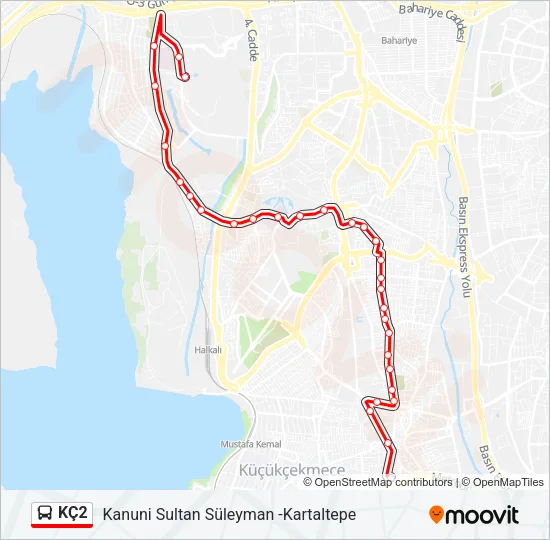 KÇ2 Bus Line Map