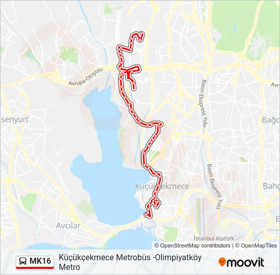 MK16 Bus Line Map