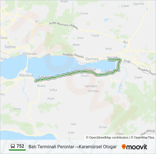 752 Bus Line Map