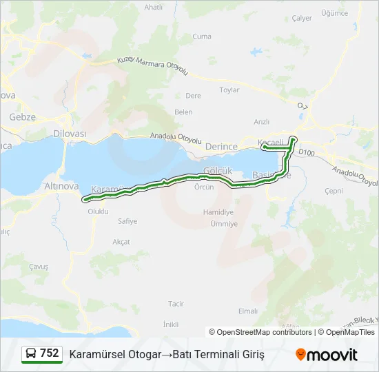 752 Bus Line Map
