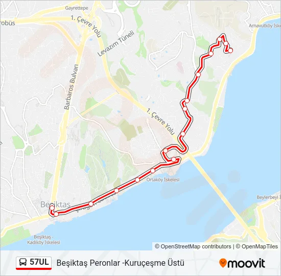 57UL Bus Line Map