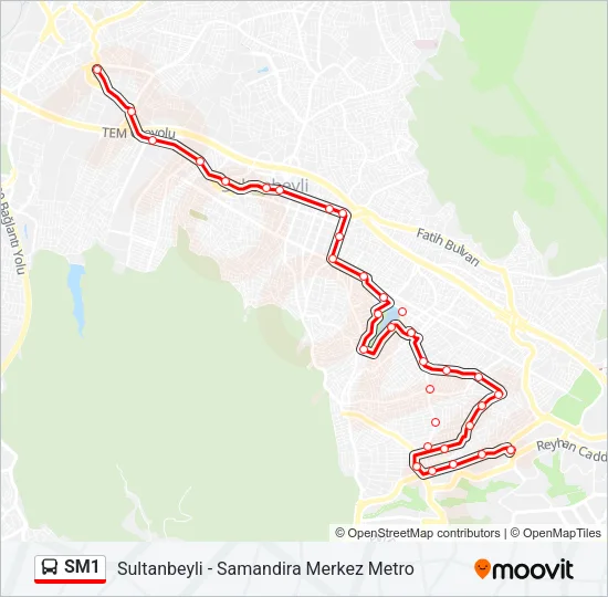 SM1 Bus Line Map