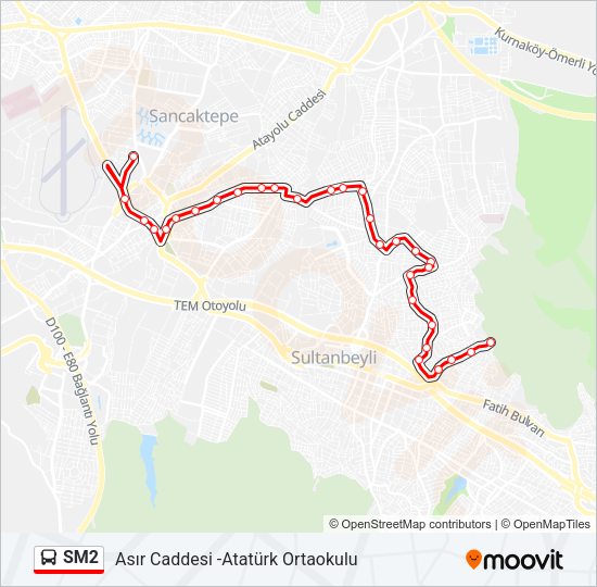 SM2 Bus Line Map