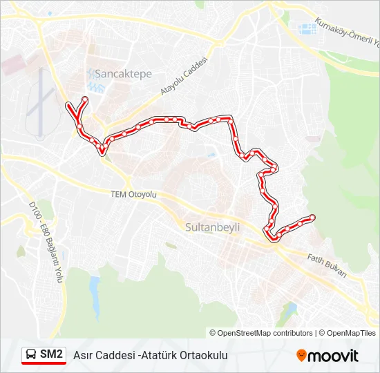 SM2 Bus Line Map