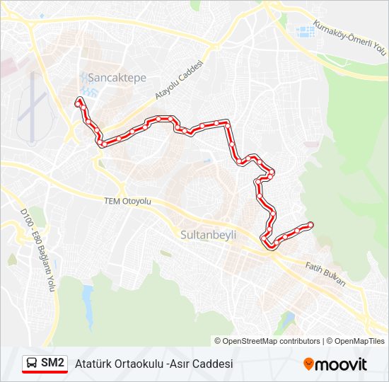 SM2 Bus Line Map