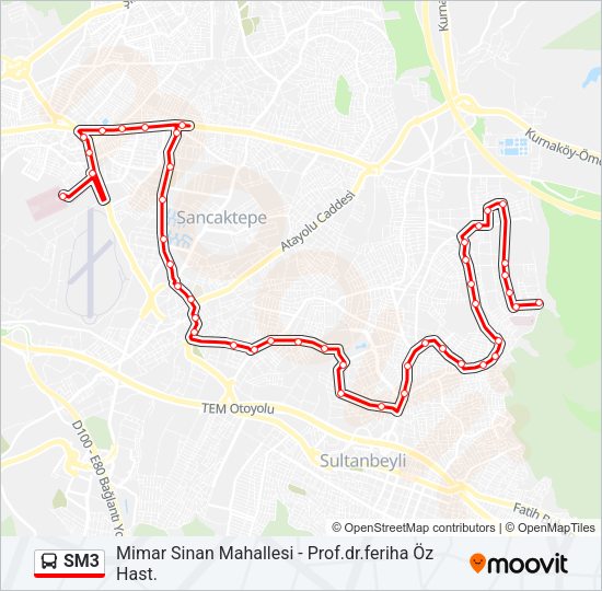 SM3 Bus Line Map