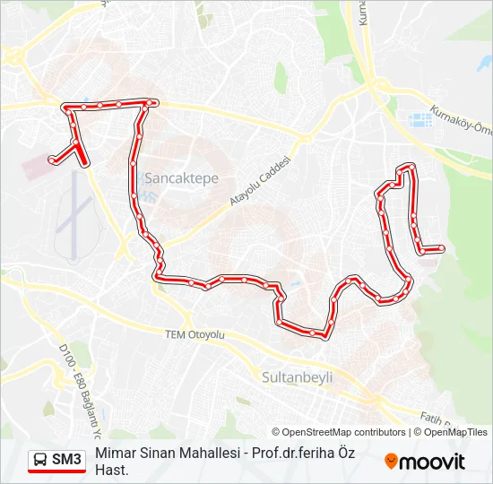SM3 Bus Line Map