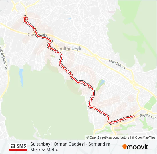 SM5 Bus Line Map