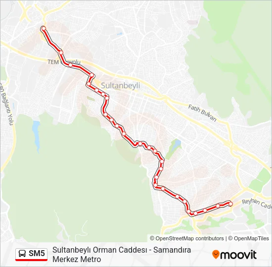 SM5 Bus Line Map