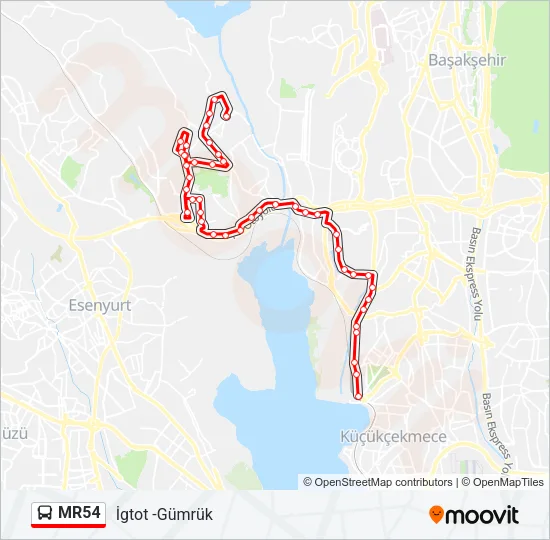 MR54 Bus Line Map