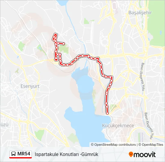 MR54 Bus Line Map
