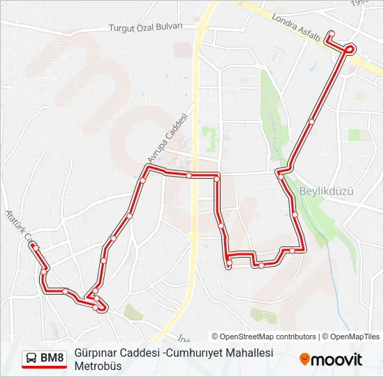 BM8 Bus Line Map