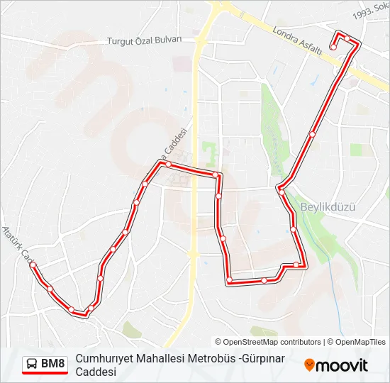 BM8 Bus Line Map