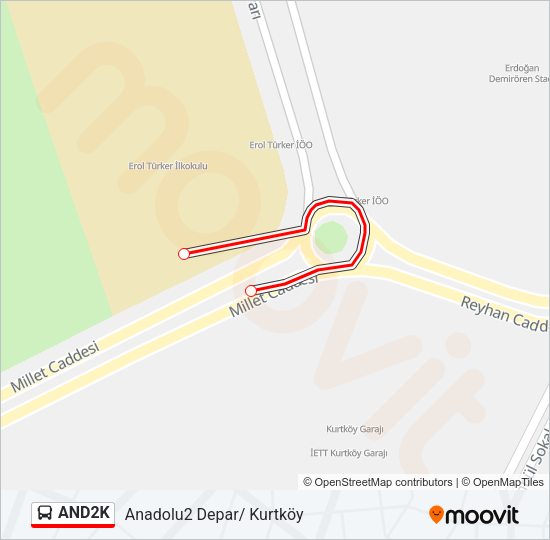 AND2K Bus Line Map