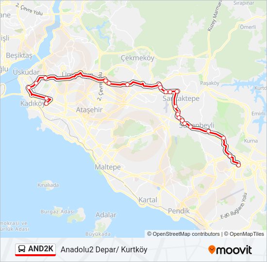 AND2K Bus Line Map
