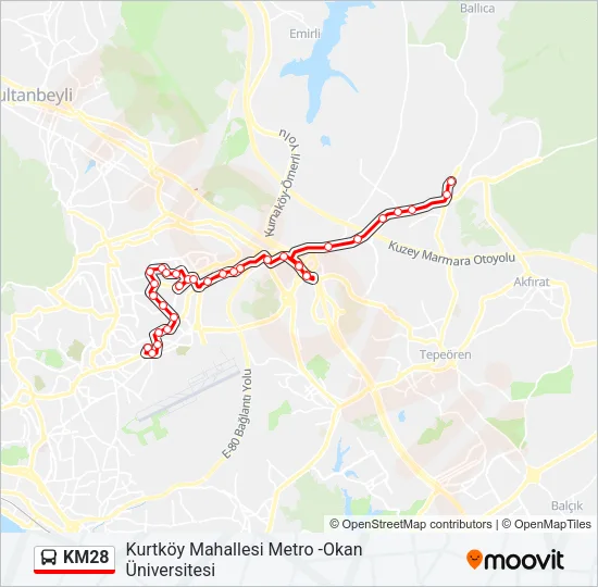 KM28 Bus Line Map