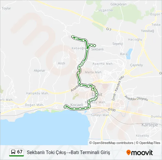 67 Bus Line Map