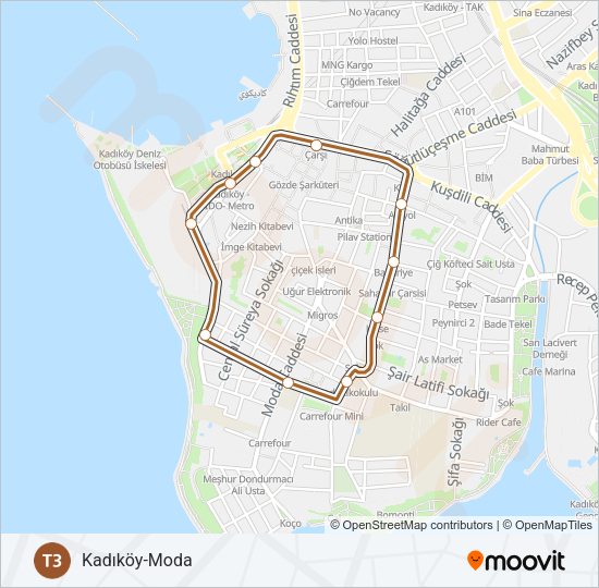 T3 Tram Line Map