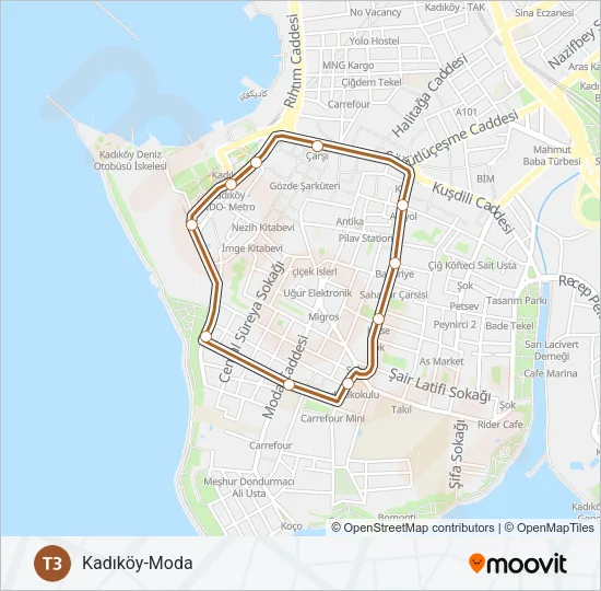 T3 Tram Line Map