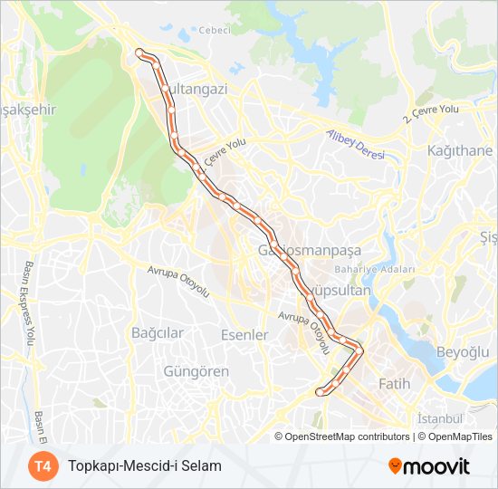 T4 Tram Line Map