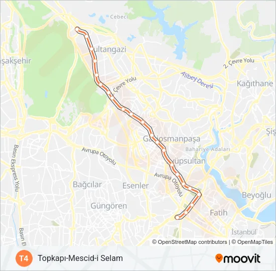 T4 Tram Line Map