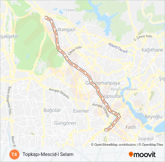 T4 Tram Line Map