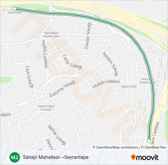 M2 Metro Line Map