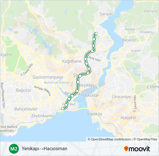 M2 Metro Line Map