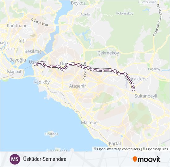 m5 Route: Schedules, Stops & Maps - Samandıra Merkez‎→Üsküdar (Updated)