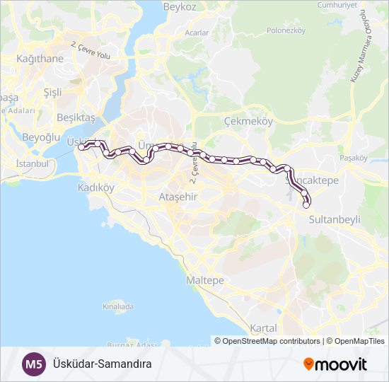 M5 Metro Line Map