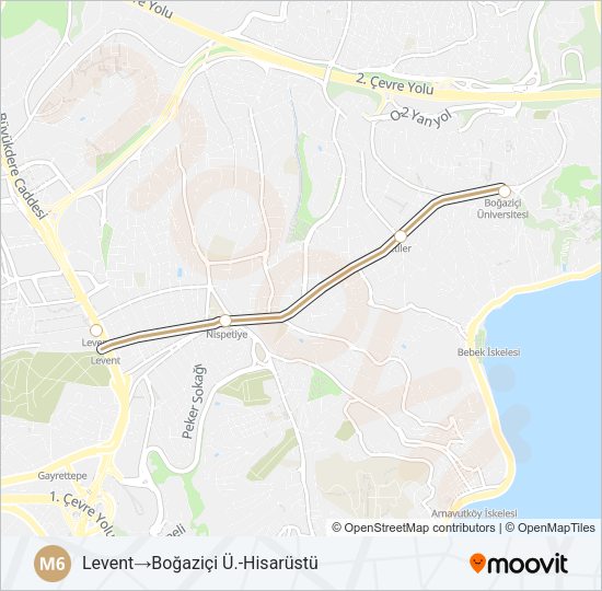 M6 Metro Line Map