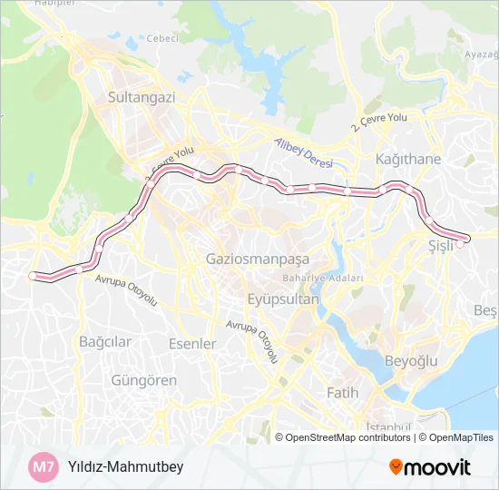 M7 Metro Line Map