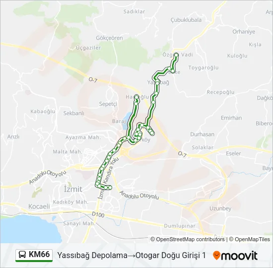 KM66 Bus Line Map