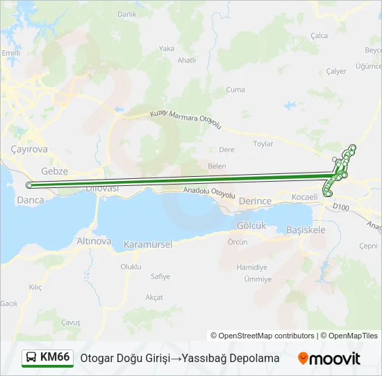 KM66 Bus Line Map