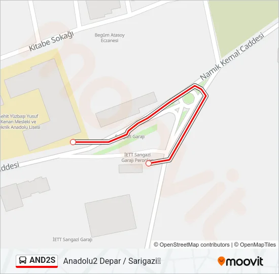 AND2S Bus Line Map